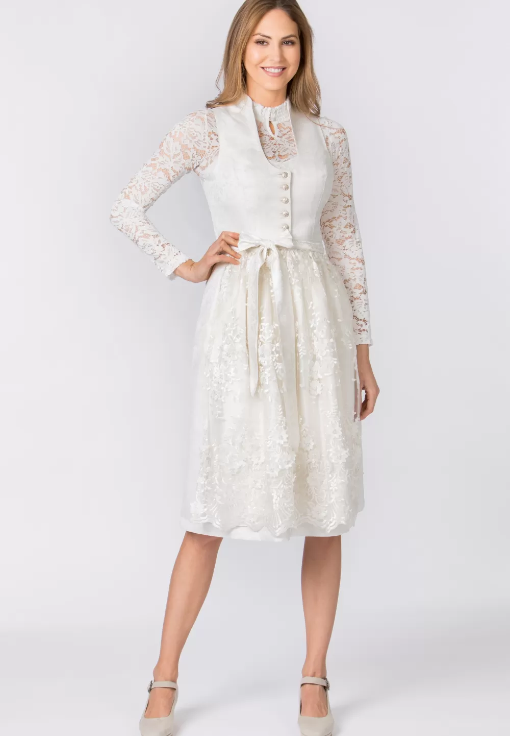 Stockerpoint Dirndl Danice | 34*Damen Lange Dirndl 70-96 cm | Midi Dirndl 60-65 cm